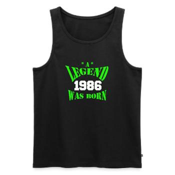 A Legend Was Born 1986 - Männer Premium Bio Tank Top - Schwarz - Vorne - AI Model Male 178 light (178cm)