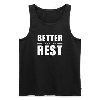 Better Than The Rest - Clever Aha-Effekt - Männer Premium Bio Tank Top - Schwarz - Vorne - AI Model Male 178 light (178cm)