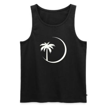 Silhouette du cercle de palmiers - Débardeur bio Premium Homme - noir - Devant - Michal (187cm)