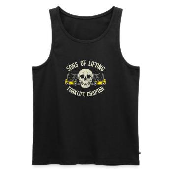 Sons of Lifting Forklift Chapter Skull Design - Men's Premium Organic Tank Top - black - Front - AI Model Male 178 light (178cm)