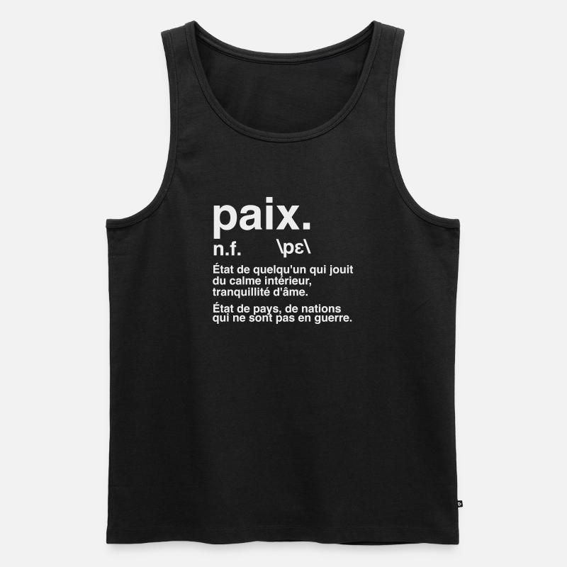 Friedensdefinitions-Wörterbuchstil - Männer Premium Bio Tank Top - Schwarz
