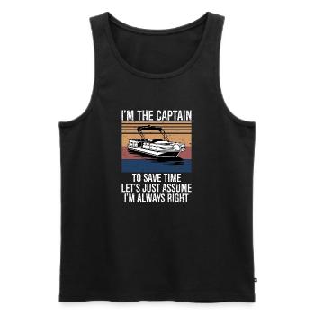 Capitaine du Bateau - Débardeur bio Premium Homme - noir - Devant - Michal (187cm)