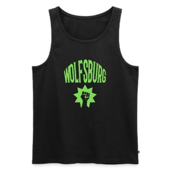 Wolfsburg - Männer Premium Bio Tank Top - Schwarz - Vorne - Michal (187cm)
