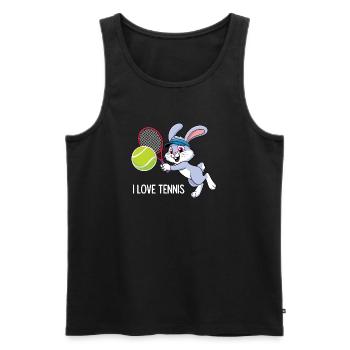 J’adore le tennis. - Débardeur bio Premium Homme - noir - Devant - AI Model Male 178 light (178cm)