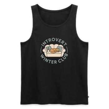 Introvertierter Winterclub Lustige Katze Gemütlicher Stubenhocker - Männer Premium Bio Tank Top - Schwarz - Vorne - AI Model Male 178 light (178cm)