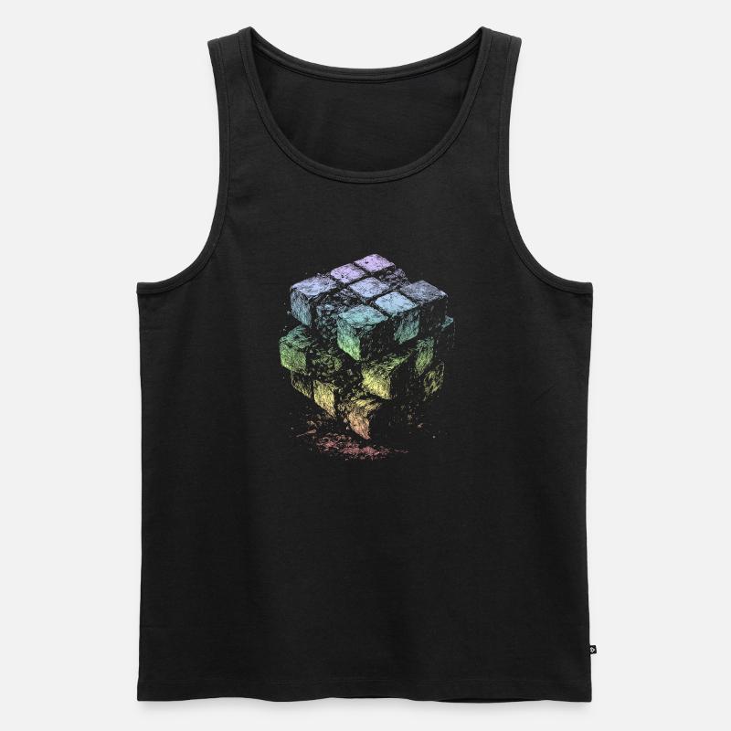 Couleurs arc-en-ciel du cube - Débardeur bio Premium Homme - noir