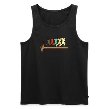 Basketball Heartbeat EKG Funny Retro Hoops Player - Men's Premium Organic Tank Top - black - Front - AI Model Male 178 light (178cm)