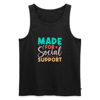 Citation d’un travailleur social pour le social de soutien social - Débardeur bio Premium Homme - noir - Devant - AI Model Male 178 light (178cm)
