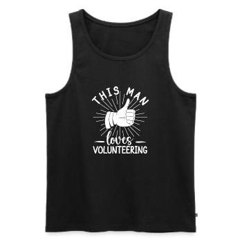 Social Worker Quote This Man Loves Social - Men's Premium Organic Tank Top - black - Front - AI Model Male 178 light (178cm)