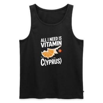 Zypern All I Need Is Vitamin Cyprus Zypern Flagge - Männer Premium Bio Tank Top - Schwarz - Vorne - AI Model Male 178 light (178cm)