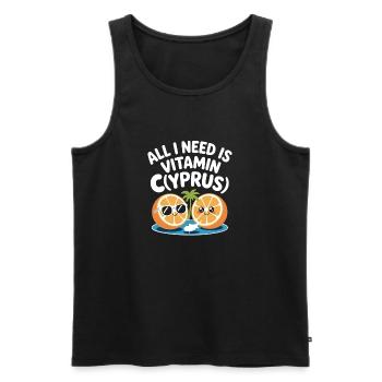 Zypern All I Need Is Vitamin Cyprus Zypern Flagge - Männer Premium Bio Tank Top - Schwarz - Vorne - AI Model Male 178 light (178cm)