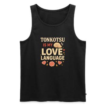 Ramen Bar Real Ramen Tonkotsu Broth - Men's Premium Organic Tank Top - black - Front - AI Model Male 178 light (178cm)