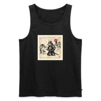 Capybara Samurai Japanese Warrior - Men's Premium Organic Tank Top - black - Front - AI Model Male 178 light (178cm)
