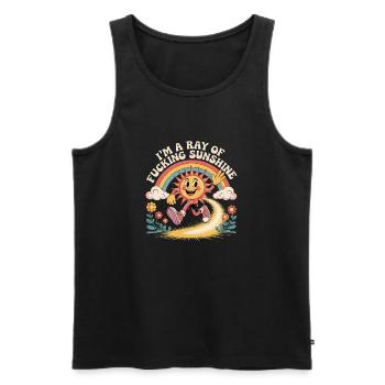 Ich bin ein verdammter Sonnenstrahl - Männer Premium Bio Tank Top - Schwarz - Vorne - Michal (187cm)