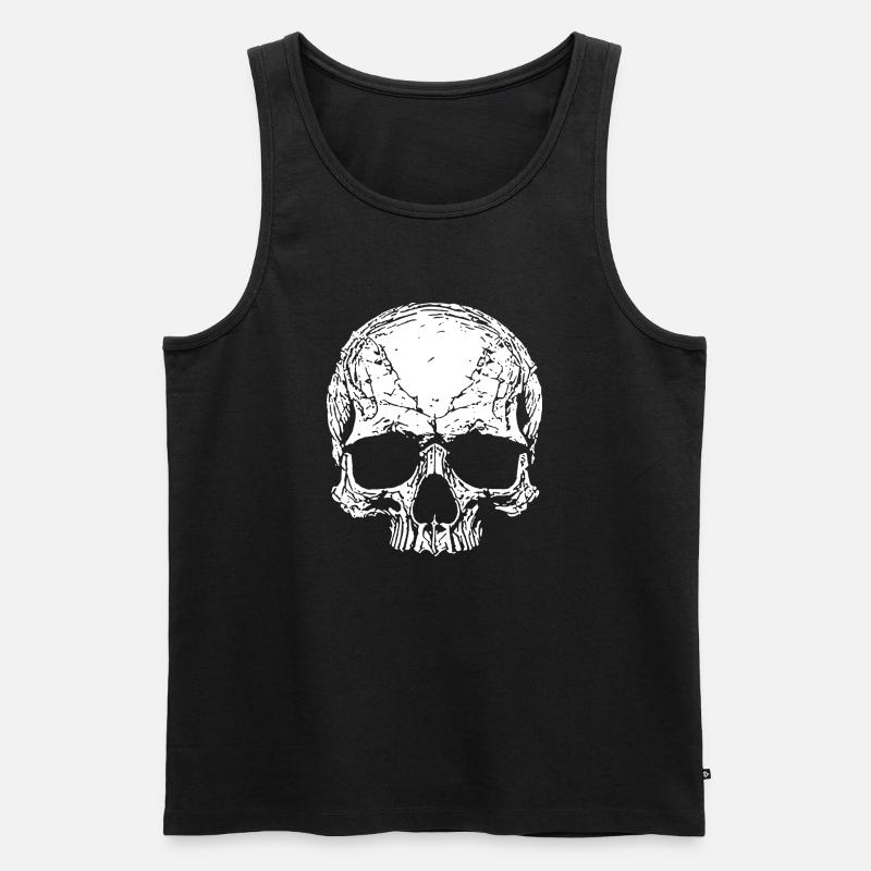 Schädel Silhouette - Männer Premium Bio Tank Top - Schwarz