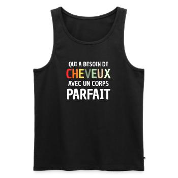 Man Humour Bald Gift Man Humour Joke Baldness - Men's Premium Organic Tank Top - black - Front - Michal (187cm)
