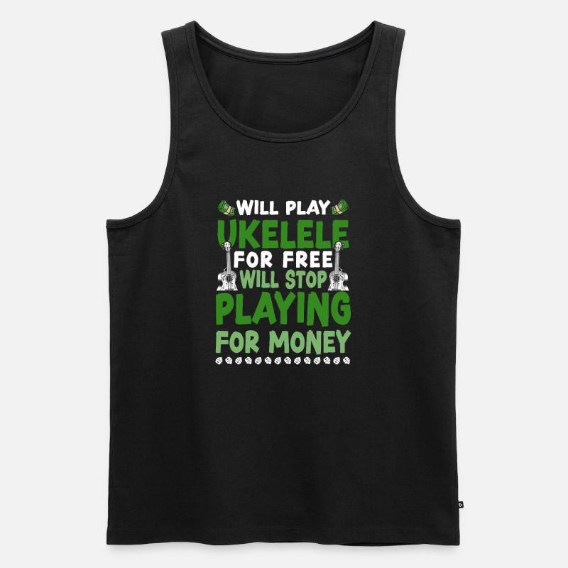 Hawaiian Ukulele Uke Will Play - Männer Premium Bio Tank Top - Schwarz