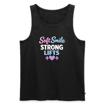 Anime Strong Girl Taking The Force In - Men's Premium Organic Tank Top - black - Front - Michal (187cm)