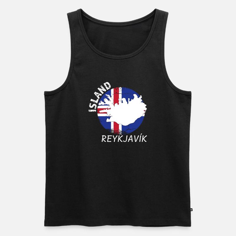 Reykjavík - Männer Premium Bio Tank Top - Schwarz