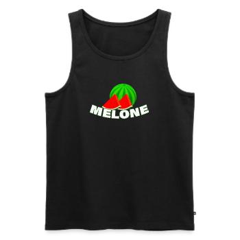 MELONE - Männer Premium Bio Tank Top - Schwarz - Vorne - AI Model Male 178 light (178cm)