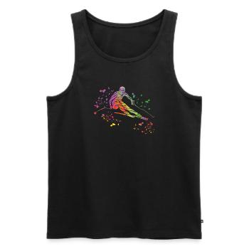 Alpine skiing Winter sports Nordic skiing - Men's Premium Organic Tank Top - black - Front - Michal (187cm)