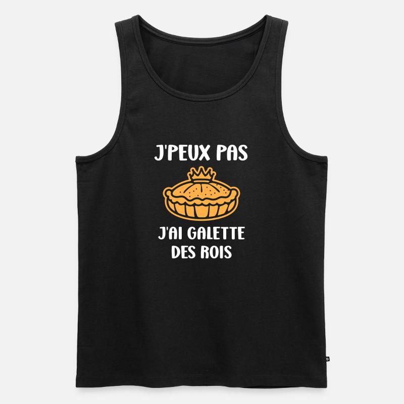 Humor galette des rois - Männer Premium Bio Tank Top - Schwarz