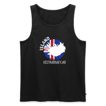 Vestmannaeyjar - Débardeur bio Premium Homme - noir - Devant - Michal (187cm)