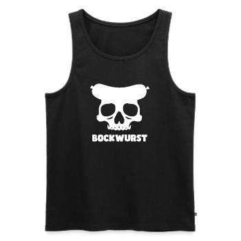 Bockwurst Skull Grafik - Männer Premium Bio Tank Top - Schwarz - Vorne - AI Model Male 178 light (178cm)