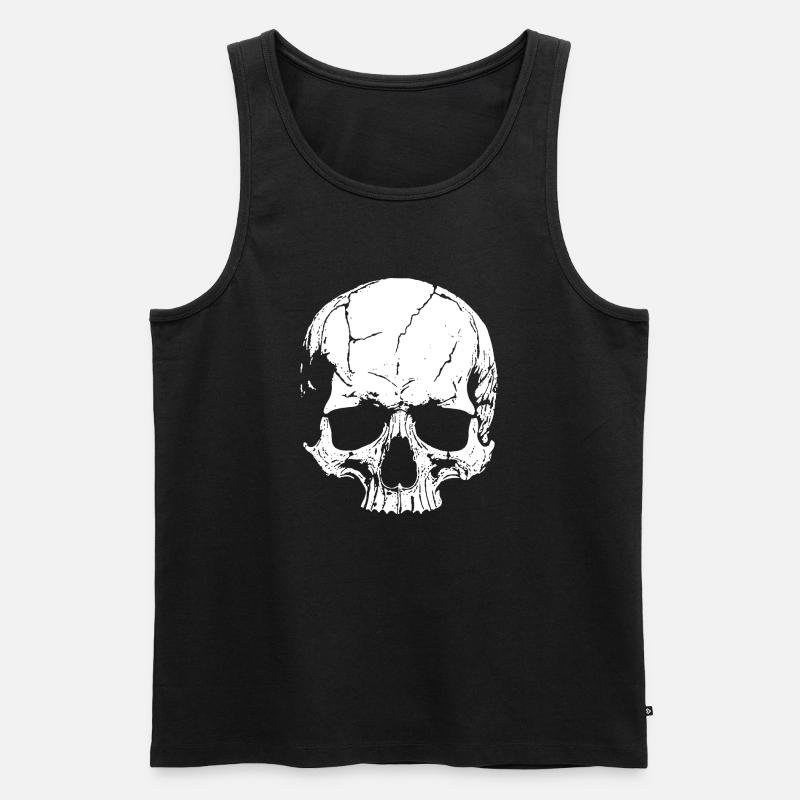 Totenschädel mit Stil - Männer Premium Bio Tank Top - Schwarz