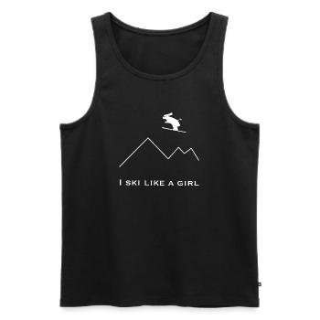 Ich fahre Ski wie ein Mädchen - Männer Premium Bio Tank Top - Schwarz - Vorne - Michal (187cm)