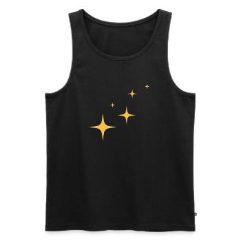 Funkeln - Glitzer - Sterne - Männer Premium Bio Tank Top - Schwarz - Vorne - AI Model Male 178 light (178cm)