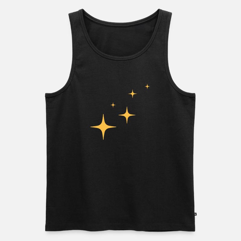 Funkeln - Glitzer - Sterne - Männer Premium Bio Tank Top - Schwarz