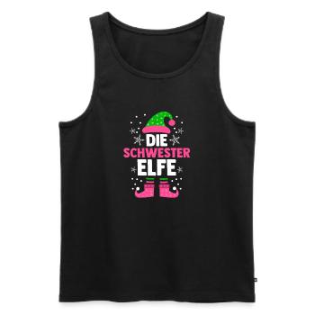 Weihnachten Familie Die Schwester Elfe - Männer Premium Bio Tank Top - Schwarz - Vorne - AI Model Male 178 light (178cm)