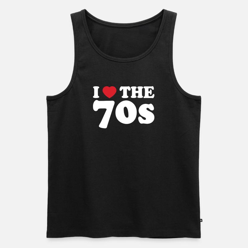Ich liebe den Retro-Stil der 70er. - Männer Premium Bio Tank Top - Schwarz