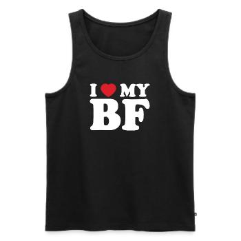 I Heart My BE Tee - Débardeur bio Premium Homme - noir - Devant - AI Model Male 178 light (178cm)