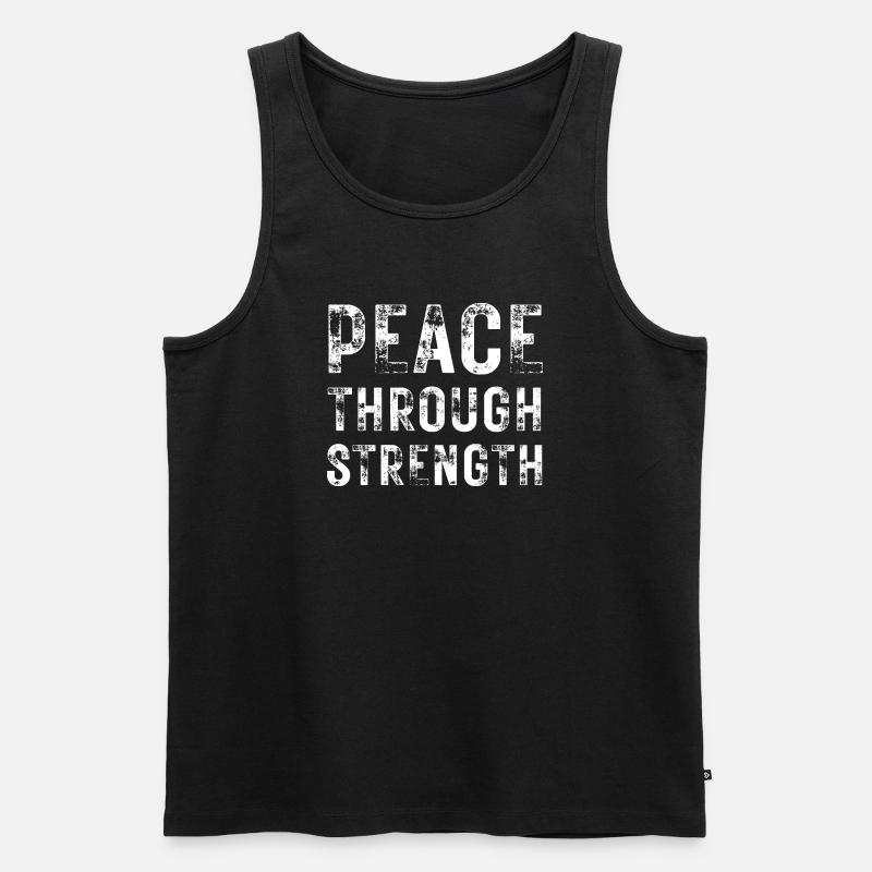 Frieden durch Stärke - Männer Premium Bio Tank Top - Schwarz