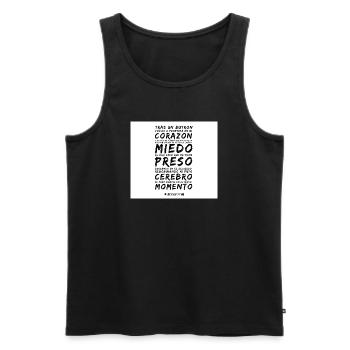 Herz und Angst im Vers - Männer Premium Bio Tank Top - Schwarz - Vorne - AI Model Male 178 light (178cm)