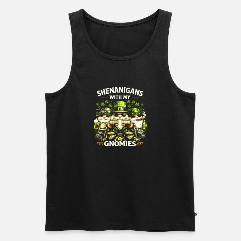 Shenanigans mit meinen Gnomen - Männer Premium Bio Tank Top - Schwarz