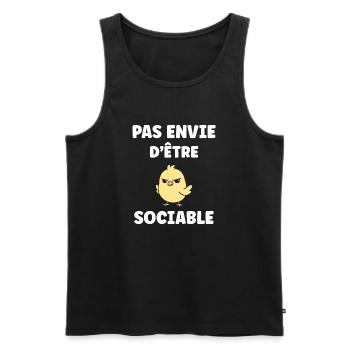 I don't want to be sociable. - Men's Premium Organic Tank Top - black - Front - AI Model Male 178 light (178cm)