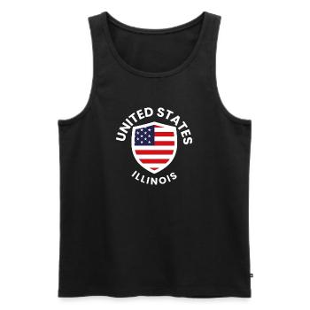 United States Illinois Shield - Men's Premium Organic Tank Top - black - Front - Michal (187cm)