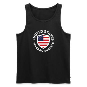 Bouclier américain avec motif de drapeau - Débardeur bio Premium Homme - noir - Devant - Michal (187cm)
