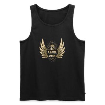 Einzigartiger Engel Jahrgang 1986 40. Geburtstag - Männer Premium Bio Tank Top - Schwarz - Vorne - Michal (187cm)