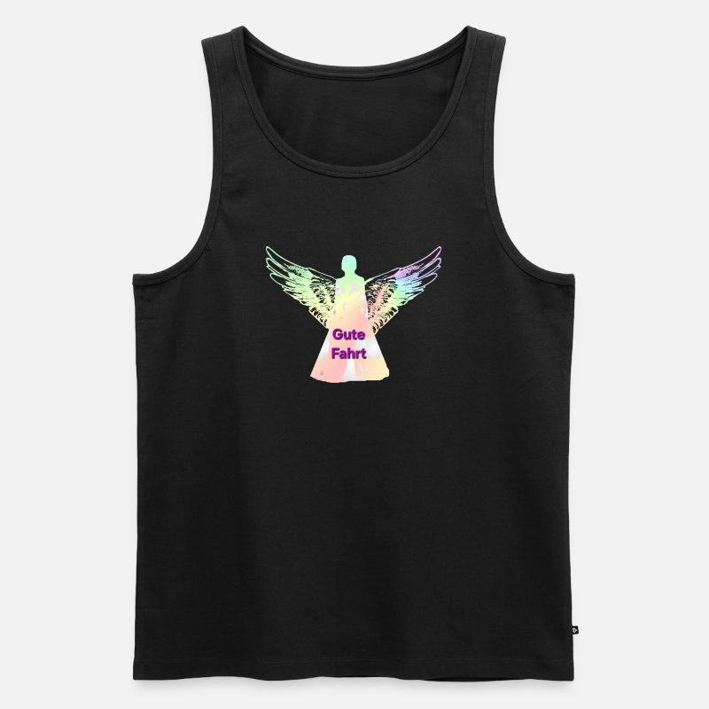 Gute Fahrt Engelflügel Regenbogen Engel - Männer Premium Bio Tank Top - Schwarz