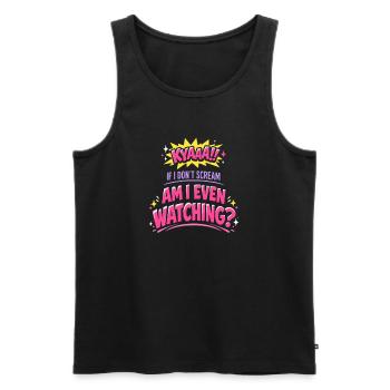Anime-fangirl Schreit Anime-reaktion - Männer Premium Bio Tank Top - Schwarz - Vorne - AI Model Male 178 light (178cm)