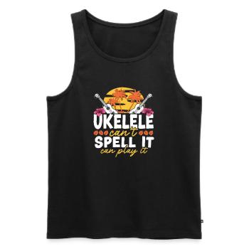 Hawaiian Ukulele Uke Ukulele Can't - Männer Premium Bio Tank Top - Schwarz - Vorne - AI Model Male 178 light (178cm)
