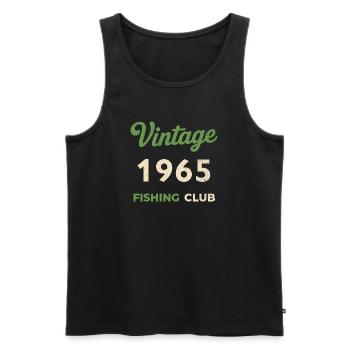 Millésime 1965 – Année de naissance rétro du club de pêche - Débardeur bio Premium Homme - noir - Devant - Michal (187cm)