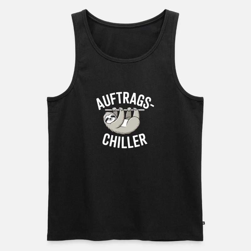 Commander Chiller Commander Chiller Bureau Sloth - Débardeur bio Premium Homme - noir