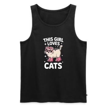 Katzen Spruch Lustiges Katzen Geschenk - Männer Premium Bio Tank Top - Schwarz - Vorne - AI Model Male 178 light (178cm)