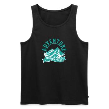 Adventure Modern Peaks – Mountains Outdoor Design - Men's Premium Organic Tank Top - black - Front - Michal (187cm)