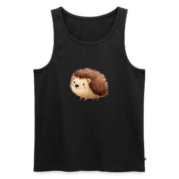 Süßer Igel – Kindliche und charmante Zeichnung - Männer Premium Bio Tank Top - Schwarz - Vorne - Michal (187cm)